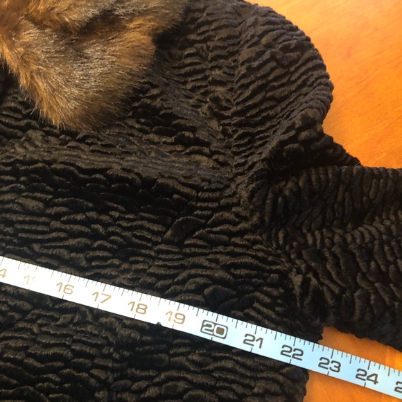 Faux Fur Collar Acetate Velour Evening Coat - Picture 6 of 12